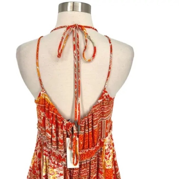 Rachel Zoe/Boho Keyhole Rayon Blouse Top Orange Yellow Sz Small - Picture 2 of 14